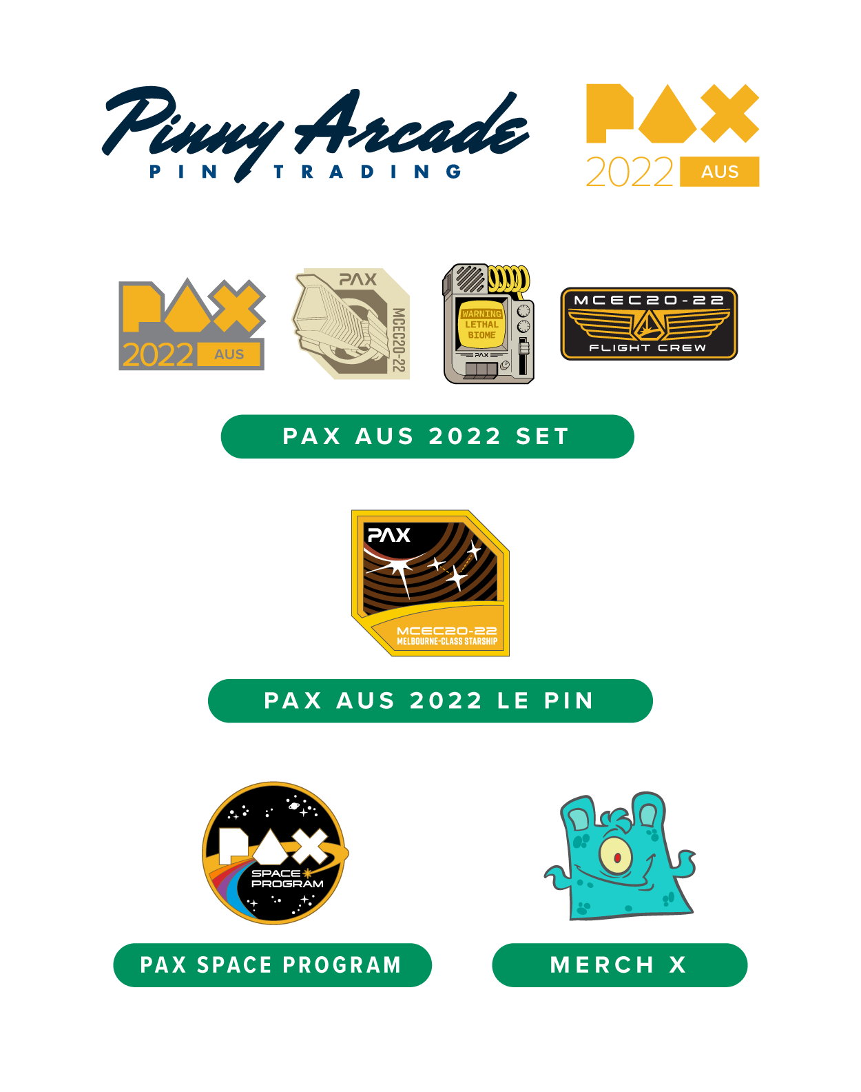PAX AUS 2022 Show Pins