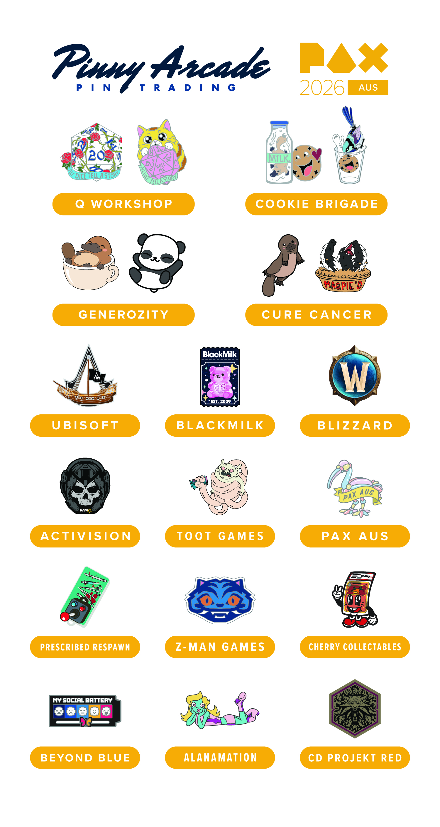 PAX AUS 2026 Partner Pins